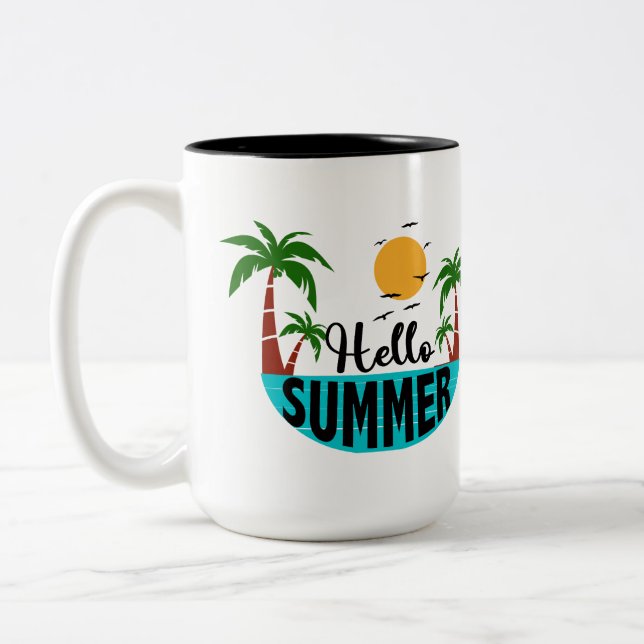 Hello Summer Two-Tone Coffee Mug (Left)