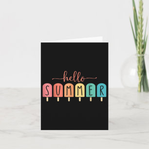 Hello Summer Vacation Ice Cream Popsicle Ice Lolly Card