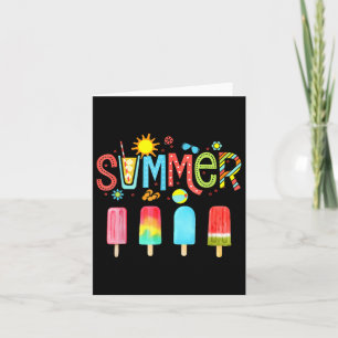 Hello Summer Vacation Ice Cream Popsicle Ice Lolly Card