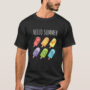 Hello Summer Vacation Ice Cream Popsicle T-Shirt