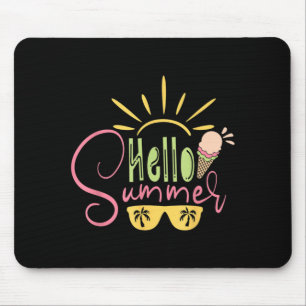 Hello Summer Vacation Ice Cream Sungles Sunshine Mouse Pad