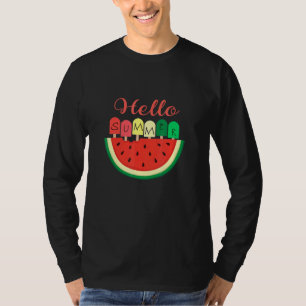 Hello Summer Vacation Ice Popsicle Lolly Watermelo T-Shirt