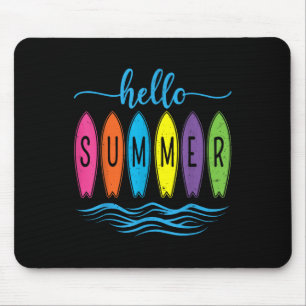 Hello Summer Vacation Vibes Shirt - Summer Beach S Mouse Pad