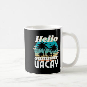 Hello Summer Vacay Retro Beach Vacation Teacher IA Coffee Mug