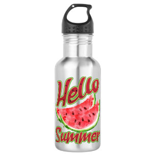 Hello Summer Watercolor Watermelon Design 532 Ml Water Bottle
