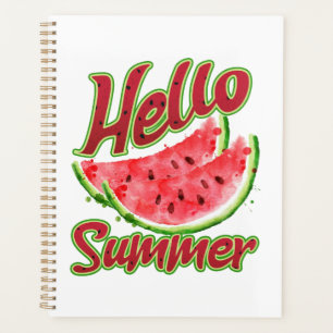 Hello Summer Watercolor Watermelon Design Planner