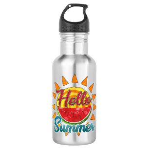 Hello Summer Watercolor Watermelon & Vibrant Sun 532 Ml Water Bottle