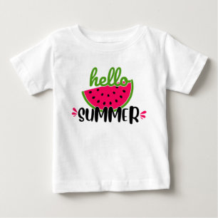Hello Summer Watermelon  Baby T-Shirt