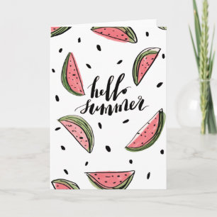 Hello Summer Watermelon Blank Inside Card