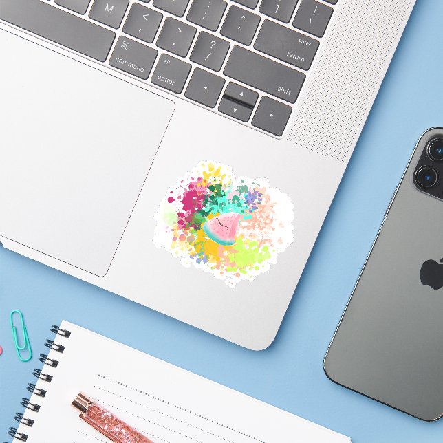 Hello Summer - Watermelon Happy Fruit design (Laptop w/ iPhone)