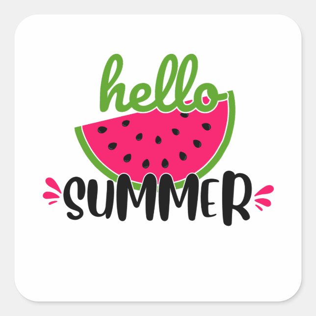 Hello Summer Watermelon  Square Sticker (Front)