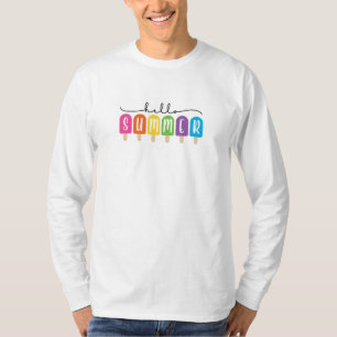 Hello Summer with Colorful Text T-Shirt