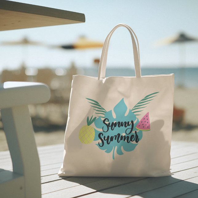Hello Summer with Flamingo Tropical Tote Bag (hello summer, beach tote bag, vacation tote bag, school tote bag, colorful typography, gift for her)