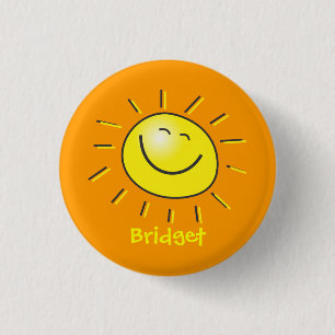 Hello sun 3 cm round badge