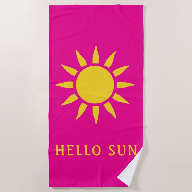 Hello Sun Beach Towel (Front)