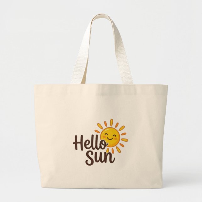 Hello Sun Large Tote Bag (Front)