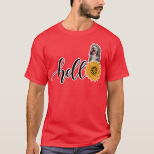 Hello Sunflower Bearded Collie 2 T-Shirt