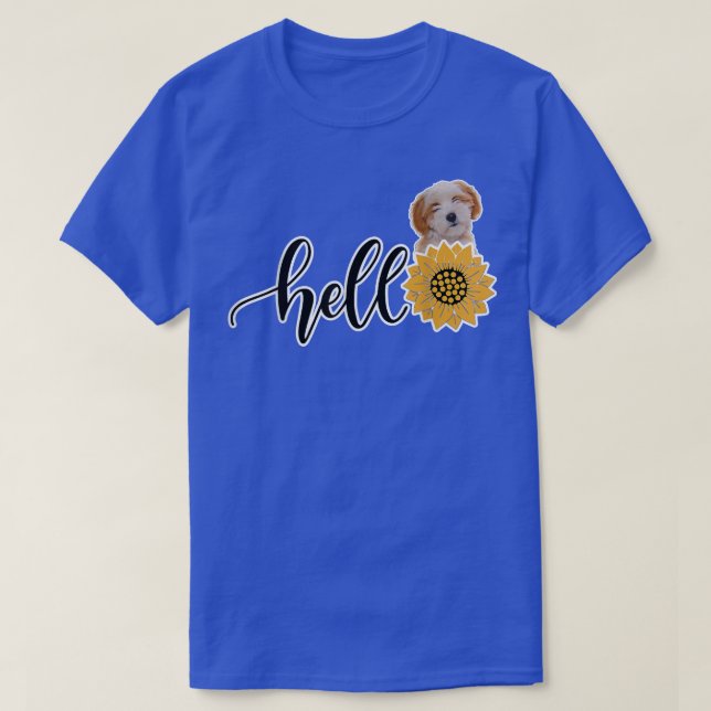 Hello Sunflower Tibetan Terrier  T-Shirt (Design Front)