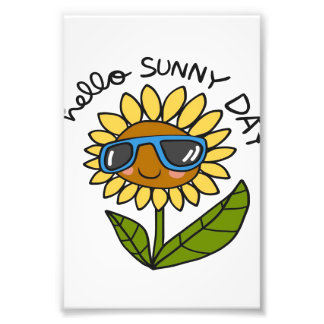 Hello Sunny day Sunflower - Cute Sunflower Lover Photo Print
