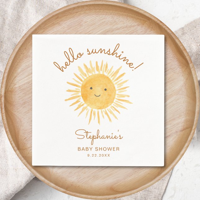 Hello Sunshine Baby Shower Napkin (Creator Uploaded)