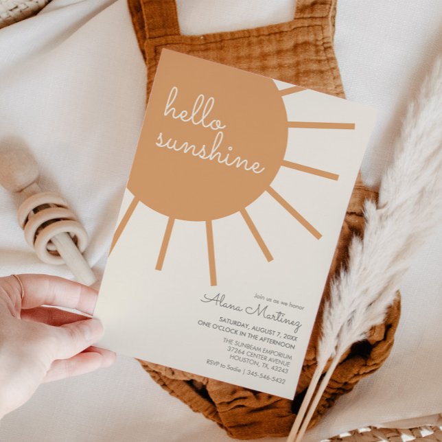Hello Sunshine Boho Baby Shower Invitation (Creator Uploaded)