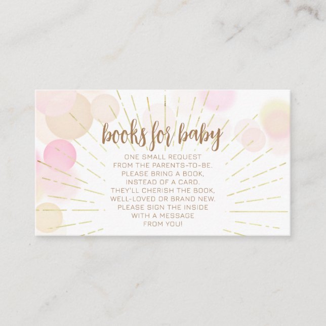 Hello Sunshine Boho Modern Happy Baby Girl Shower Enclosure Card (Front)