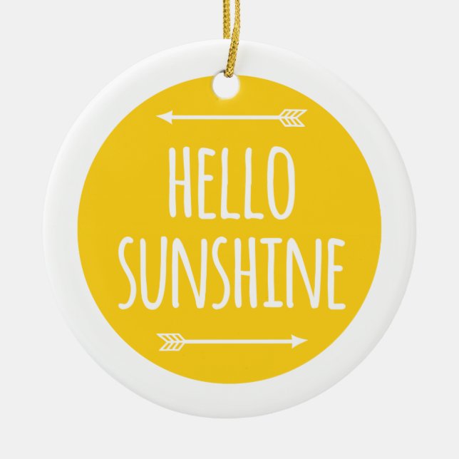 hello sunshine ceramic ornament (Front)