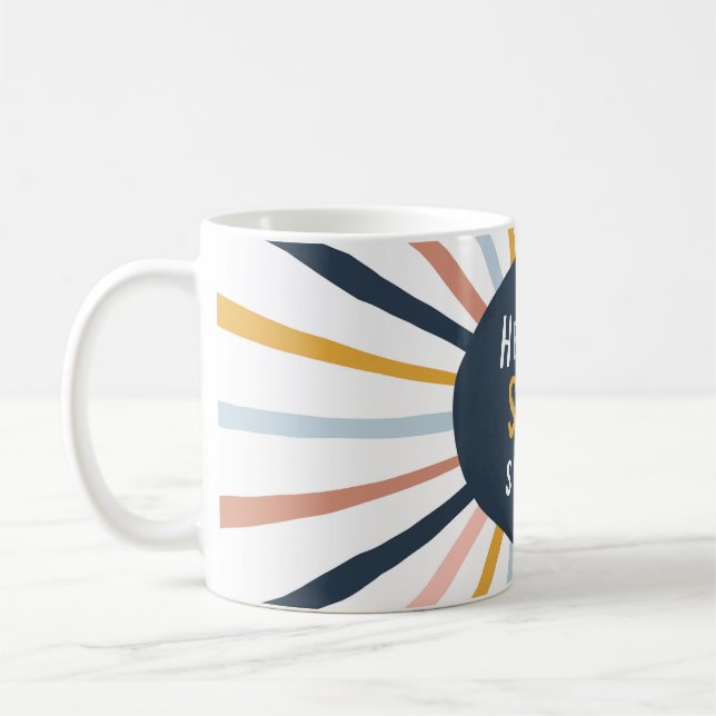 Hello Sunshine: Colourful Childish Typography Coffee Mug (Left)