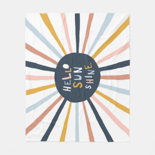 Hello Sunshine: Colourful Childish Typography Fleece Blanket