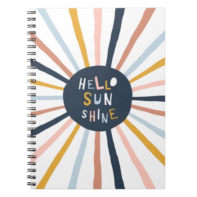 Hello Sunshine: Colourful Childish Typography Notebook (Front)