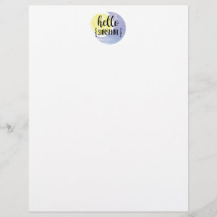 Hello Sunshine Custom Letterhead