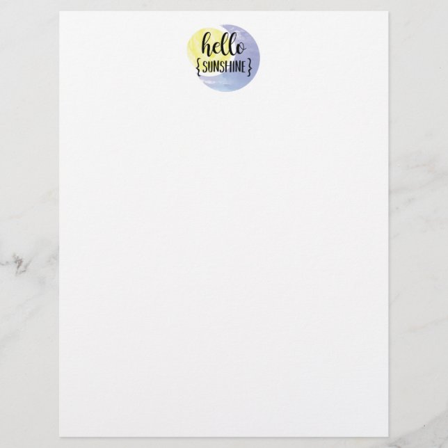 Hello Sunshine Custom Letterhead (Front)