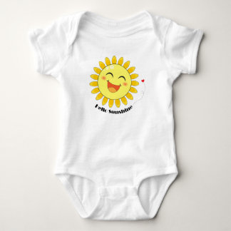 Hello Sunshine Cute Sun Doodle Positive Vibe Art Baby Bodysuit