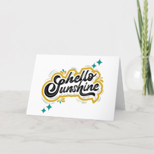 Hello Sunshine! Cute Yellow Quote Thank You Card