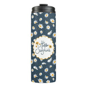 Hello Sunshine Daisy Floral Pattern Thermal Tumbler