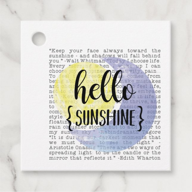 Hello Sunshine Favour Tags (Front)