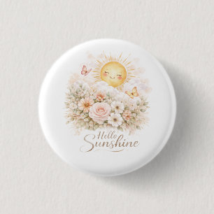 Hello Sunshine Floral Sun Button