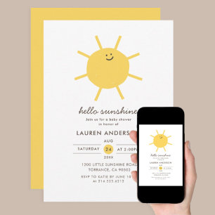 Hello Sunshine Gender Neutral Baby Shower Invitation