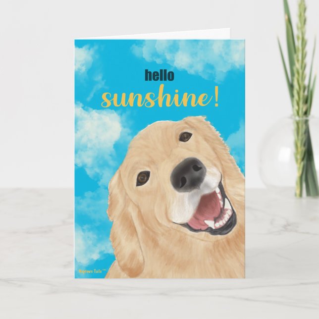 Hello Sunshine Golden Retriever Dog Card (Front)