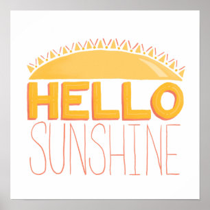 Hello Sunshine Hand Lettering Poster