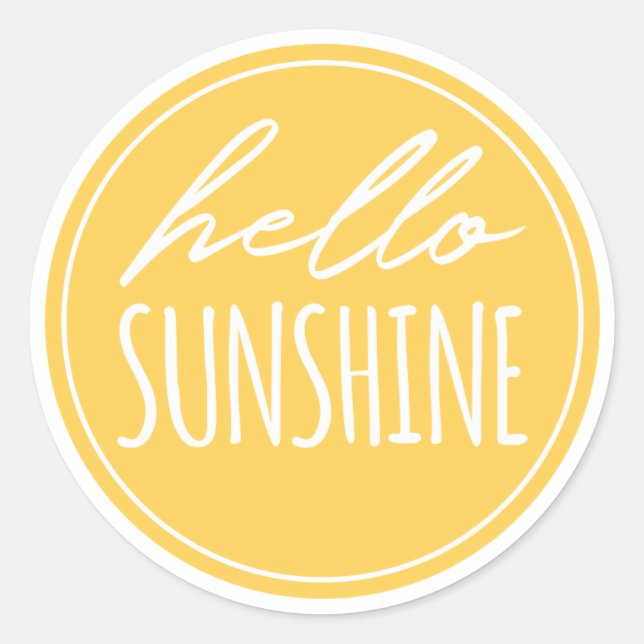 Hello Sunshine Modern Sunny Yellow Sticker (Front)