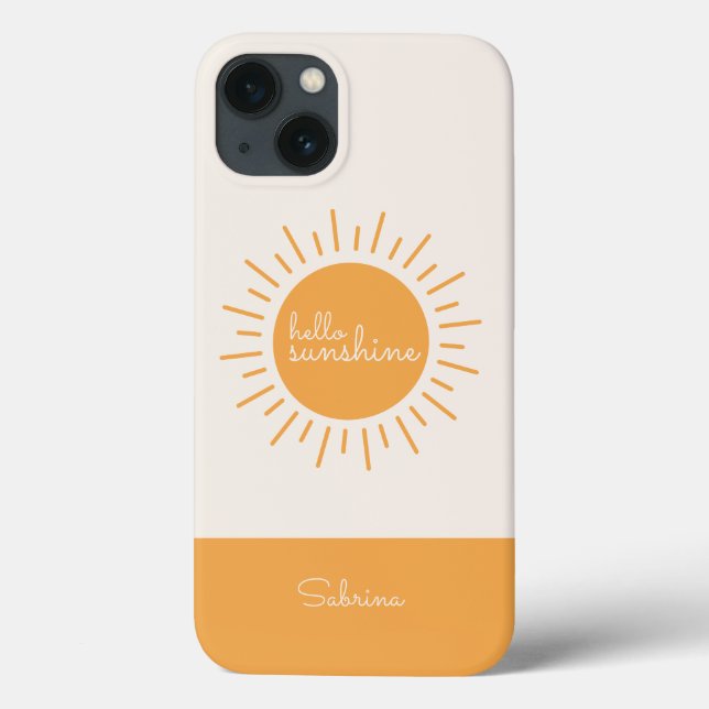 Hello Sunshine Personalised Yellow Boho Case-Mate iPhone Case (Back)