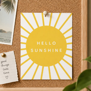 Hello Sunshine Postcard   Sunburst Positive Note