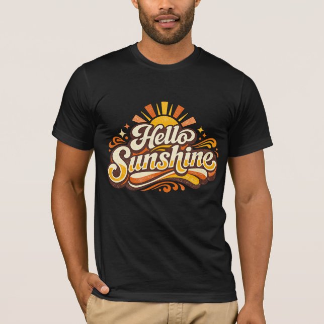 Hello Sunshine Retro Summer Vibes T-Shirt (Front)