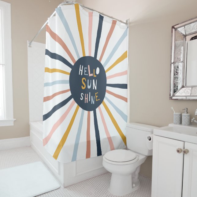 Hello Sunshine Shower Curtain (In Situ)