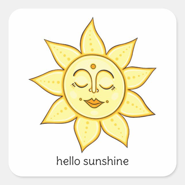 Hello Sunshine Square Sticker (Front)