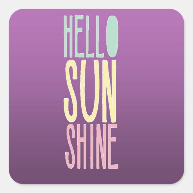 Hello Sunshine Square Sticker (Front)