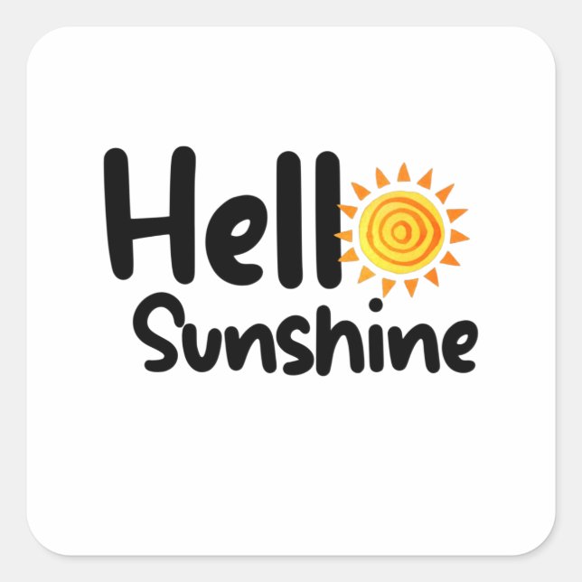 Hello Sunshine Square Sticker (Front)