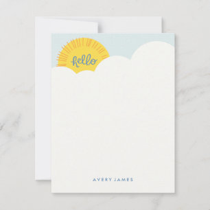 Hello Sunshine Stationery - Azure Invitation