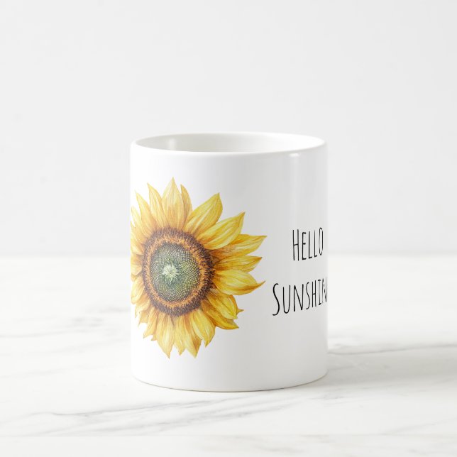 Hello Sunshine Sunflower Coffee Mug (Center)